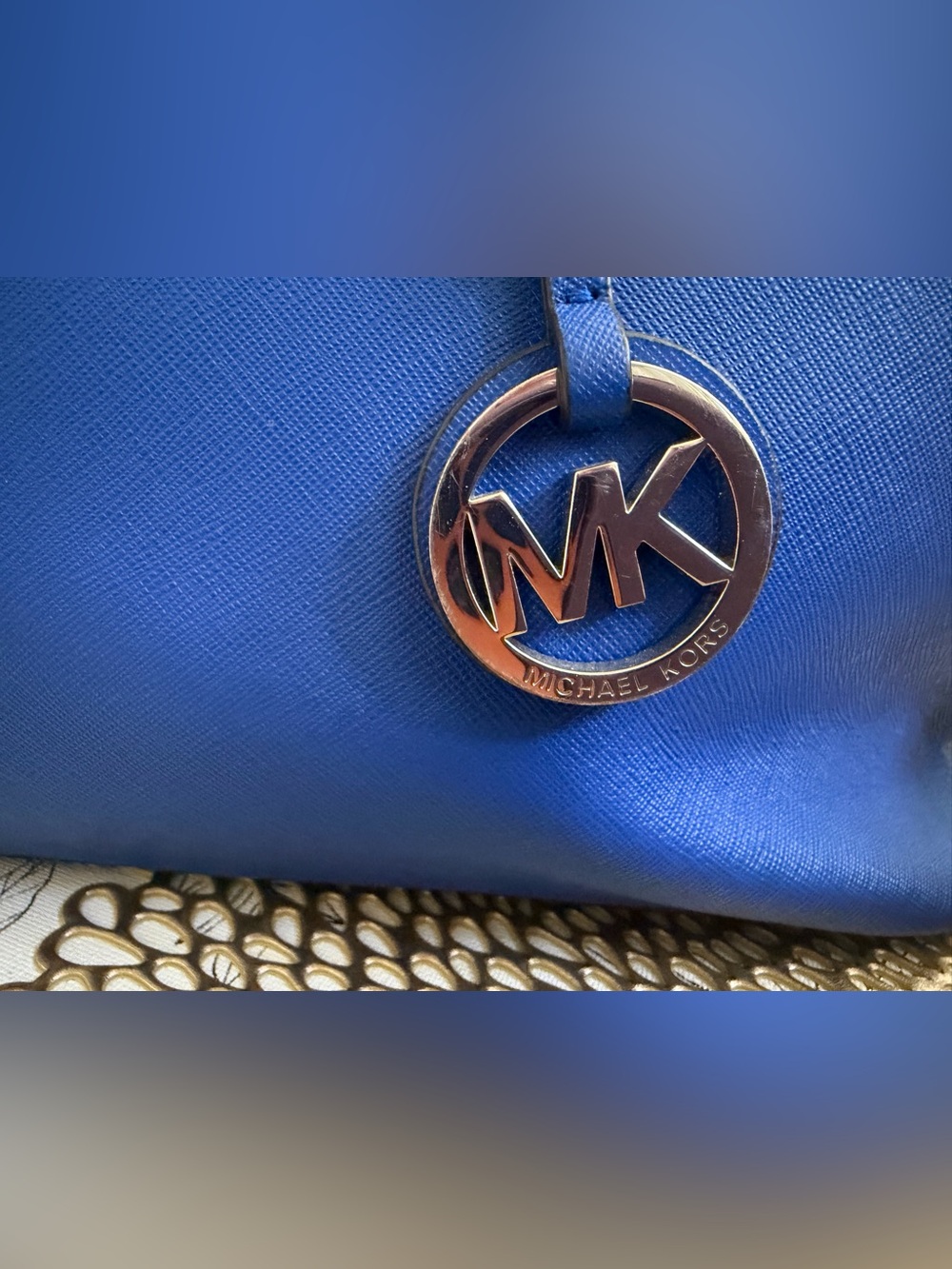 Michael Kors Saffiano Leather Tote Bag in Electric Royal Blue - Picture 3 of 11